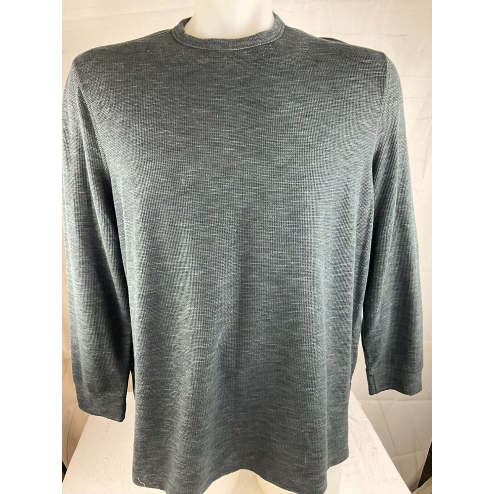 Men’s George Long Sleeve Round Neck Knit Pullover Shirt Size 3XL Black EUC